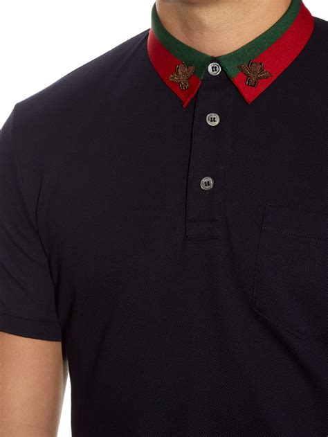 gucci mens t shirt bee|gucci bee embroidered polo shirt.